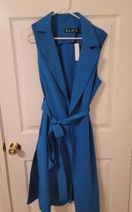 Blue trench type vest